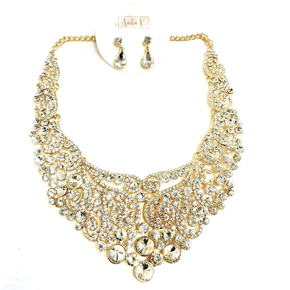 BOXING BLOWOUT Anita K Filagree Crystal Necklace Set